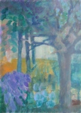 Paysage, dessin sur papier. - Dessin